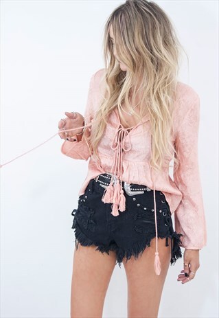 DARK PARADISE TASSEL BLOUSE