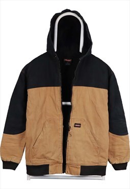 Vintage 90's Dickies Workwear Jacket Hooded Beige Cream