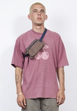 VINTAGE 90'S INVICTA BROWN FLAT BUM BAG