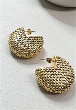 Chunky Textured Gold Earrings