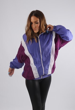 VINTAGE SHELL BOMBER JACKET OVERSIZED PATTERNED (K94C)