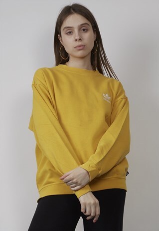 VINTAGE 90'S ADIDAS LOGO YELLOW SWEATER