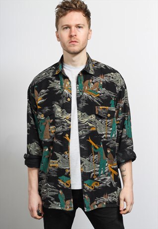 VINTAGE AZTEC PATTERNED SHIRT