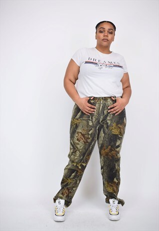 VINTAGE 90'S WOODLAND CAMOUFLAGE JEANS WITH POCKETS