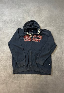 Polo Jeans Hoodie Zip Up with Embroidered Spell Out Logo