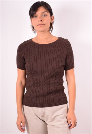 TOMMY HILFIGER WOMENS VINTAGE JUMPER SWEATER SMALL BROWN 90S