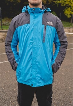 Vintage The North Face Blue & Grey Insulated Raincoat