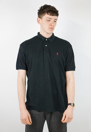 VINTAGE POLO RALPH LAUREN BLACK POLO SHIRT