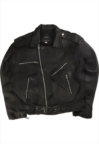 VINTAGE 90'S SK FASHION LEATHER JACKET HEAVYWEIGHT FULL ZIP