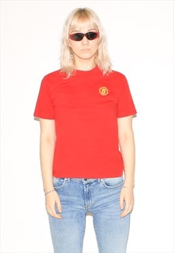 Vintage 90s Manchester United logo t-shirt in red