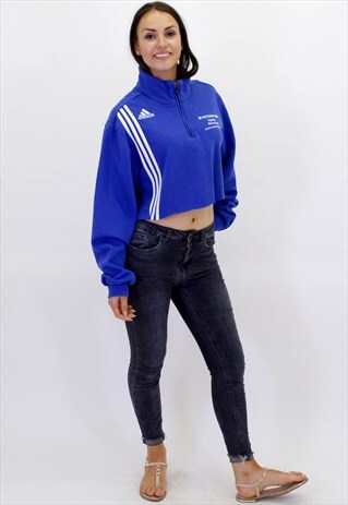 VINTAGE ADIDAS 1/4 ZIP CROPPED SWEATSHIRT