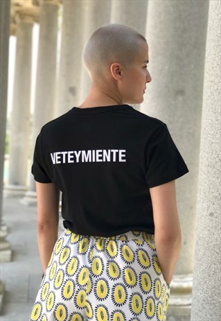 VETEYMIENTE BLACK COTTON T-SHIRT