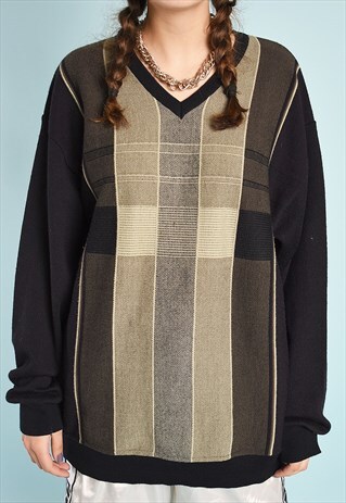 90'S RETRO NORMCORE KNIT DADS FESTIVAL GARM JUMPER