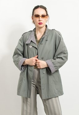 Vintage minimalist jacket light spring windbreaker women XL