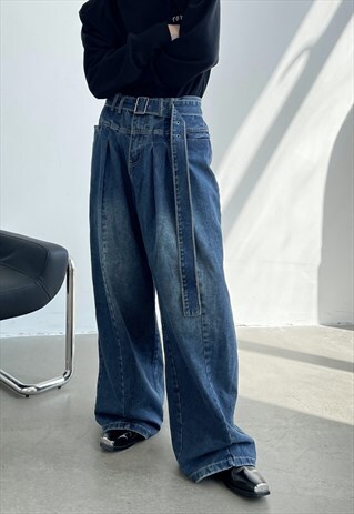 Men's Retro Self-Belt Jeans A VOL.1
