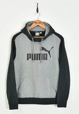 Vintage Puma Hooded Sweatshirt Black XSmall
