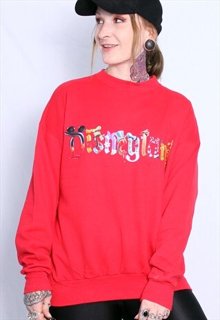 RED VINTAGE DISNEYLAND CARTOON SWEATER
