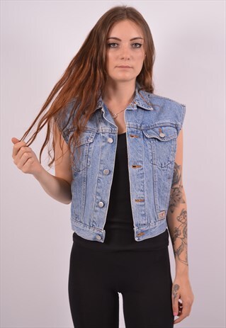 VINTAGE DENIM GILET BLUE