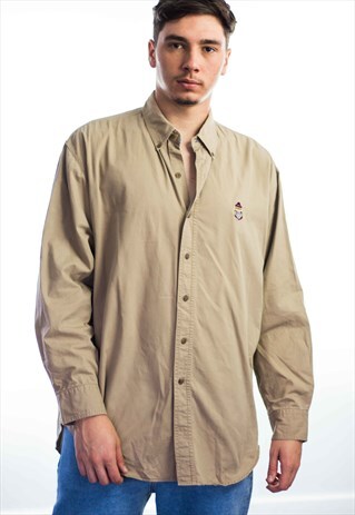 VINTAGE RALPH LAUREN CHAPS LOGO SHIRT 90S L 12.6