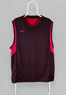 Vintage Nike Reversible Vest Tank Top Red Mens XXL