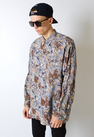 VINTAGE 90S ABSTRACT LONG SLEEVE SHIRT