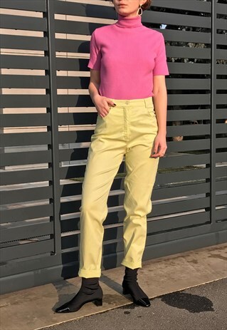 VINTAGE LYOCELL HIGH WAISTED LIME TROUSERS