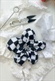 CHECKERBOARD OVERSIZE FLOWER SCRUNCHIE