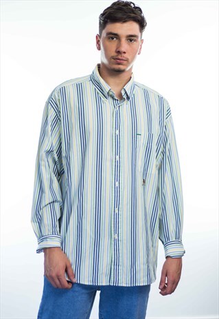 VINTAGE TOMMY HILFIGER LOGO STRIPE SHIRT 90S XL 9.6