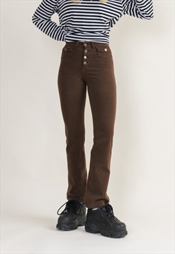 Vintage Deadstock Chivers Slim Fit Button Fly Brown Trousers