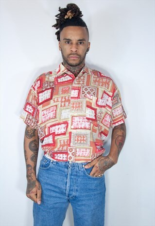 VINTAGE HAWAIIAN CRAZY PATTERNED SHIRT