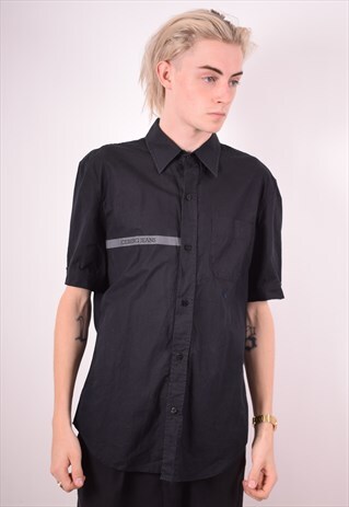 ICEBERG MENS VINTAGE SHIRT XL BLACK 90S
