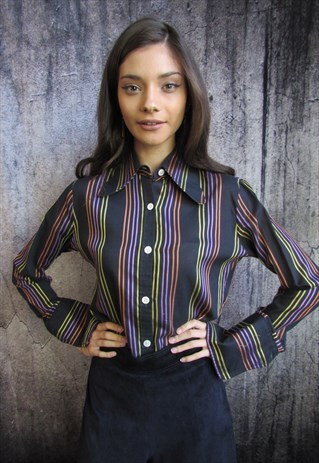 VINTAGE 1970S RETRO STRIPE SHIRT