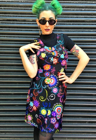VINTAGE PSYCHEDELIC PRINT MINI DRESS