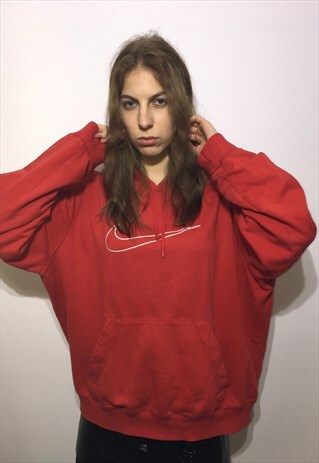 VINTAGE 90' OLDSCHOOL UNISEX RED NIKE HOODIE
