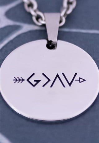 CRW SILVER GOD IS GREATER THAN THE HIGHS AND LOWS NECKLACE 