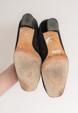 Vintage 70's Black Suede Shoes
