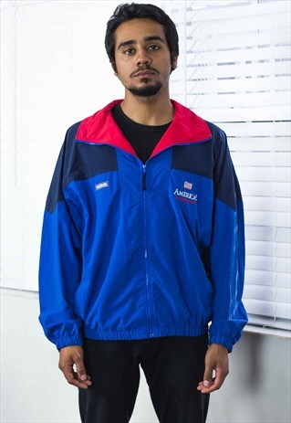 VINTAGE AMERICA'S CUP SHELL JACKET LOGO 90S M 12