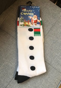 White snowman Christmas socks 