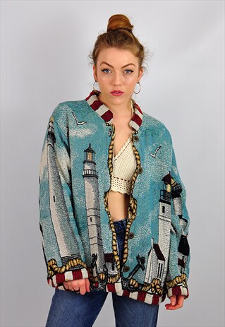 VINTAGE WOVEN PATTERNED FESTIVAL JACKET