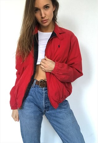 VINTAGE RALPH LAUREN RED BOMBER JACKET