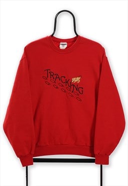 Vintage Red Tracking Sweatshirt Mens
