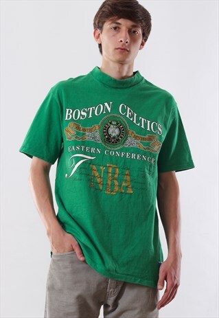 VINTAGE BOSTON CELTICS NBA TEE 90S GREEN