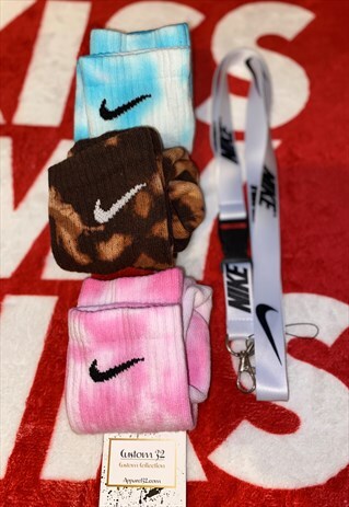 CUSTOMISED UNISEX TIE-DYE NIKE SOCKS 3 SET