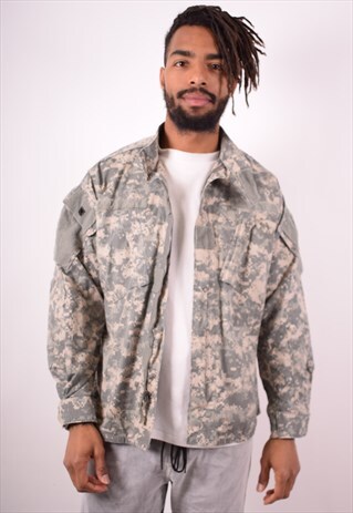 MENS VINTAGE MILITARY JACKET MEDIUM KHAKI 90S