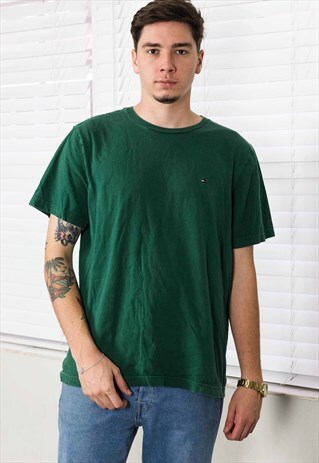 VINTAGE TOMMY HILFIGER T-SHIRT LOGO 90S L 7.9
