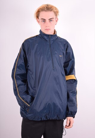 NIKE MENS VINTAGE PULLOVER JACKET LARGE BLUE 90'S