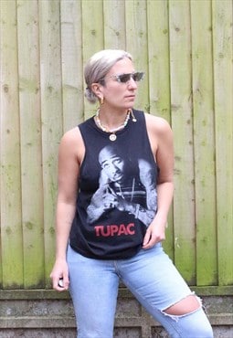 Vintage Y2K 2Pac vest in black