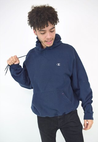 VINTAGE 90'S CHAMPION NAVY HOODIE