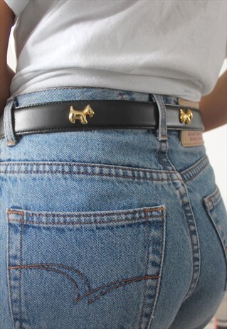 VINTAGE BELT GOLD COLORED DOG