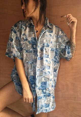 OVERSIZED RETRO 90S 80S VINTAGE UNISEX FESTIVAL SHIRT. ALL O